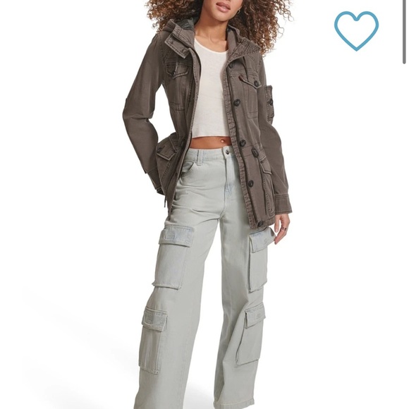 Levi's Women's Hooded Military Jacket in Gray. Size Small. Worn Once. - Picture 4 of 11